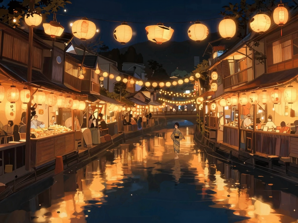 夏祭りの余韻と平和なイメージ